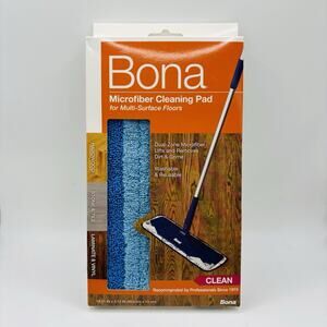 Bona Microfiber Floor CLEANING PAD 5”x 18” Replacement Mop Head Wet or Dry NEW!